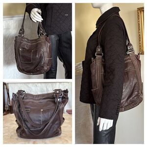 Fossil Leather Hobo Tote Shoulder Bag
